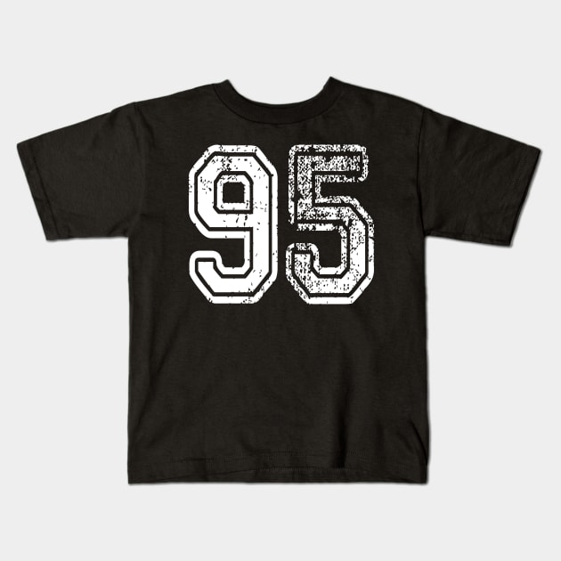 Number 95 Grungy in white Kids T-Shirt by Sterling